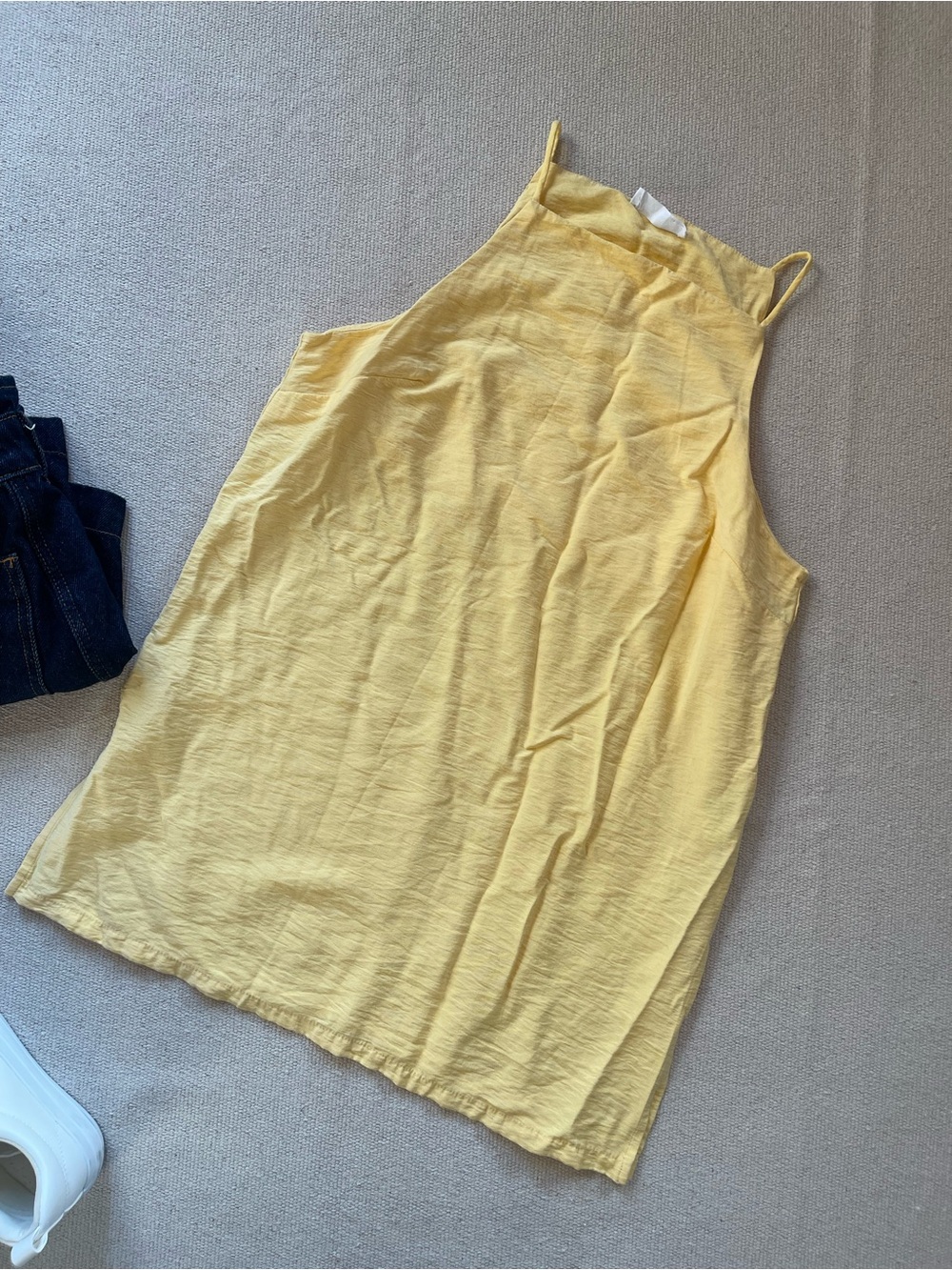 Primark Cares Butter Yellow Satin Cami — Longline Slip Top — US 10